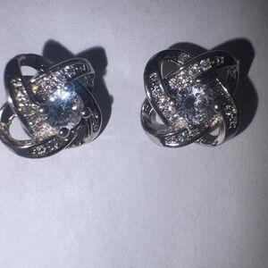 Vintage Sterling silver 925 stud CZ elegant earrings